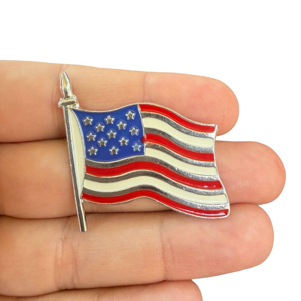 Vintage Jewelry American Flag Brooch USA pin